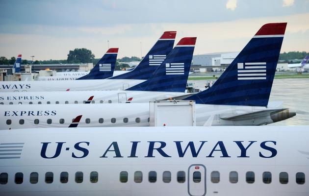 Des avions US Airways sur le tarmac de l'aéroport international de Charlotte/Douglas, le 1er septembre 2012 [Kevork Djansezian / Getty Images/AFP/Archives]