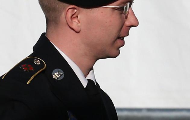 Bradley Manning, ex-analyste du renseignement en Irak, à l'origine des informations de WikiLeaks le 28 novembre 2012 dans le Maryland [Mark Wilson / Getty Images/AFP/Archives]