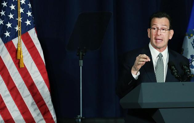 Dan Malloy, gouverneur démocrate du Connecticut, le 21 février 2013 à Danbury [Spencer Platt / Getty Images/AFP/Archives]