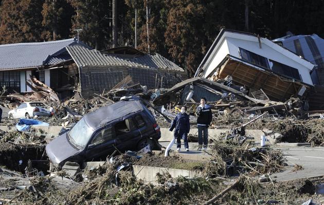 La ville de Minamisoma dans la préfecture de Fukushima le 12 mars 2011 au lendemain du tsunami [Kazuhiro Nogi / AFP/Archives]