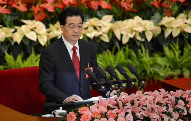 Le président chinois Hu Jintao, lors du 18e congrès du Parti communiste chinois, le 8 novembre 2012 à Pékin [Goh Chai Hin / AFP]