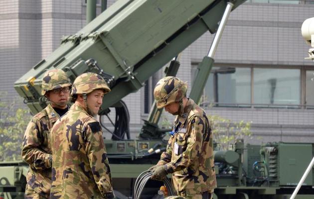 Un missile Patriot déployé dans le centre de Tokyo, le 9 avril 2013 [Yoshikazu Tsuno / AFP]
