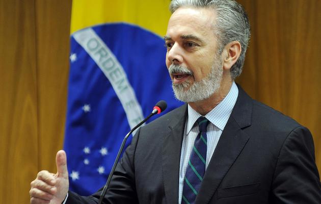 Le ministre brésilien des Affaires étrangères, Antonio Patriota, à Brasilia le 7 mai 2013 [Evaristo Sa / AFP]