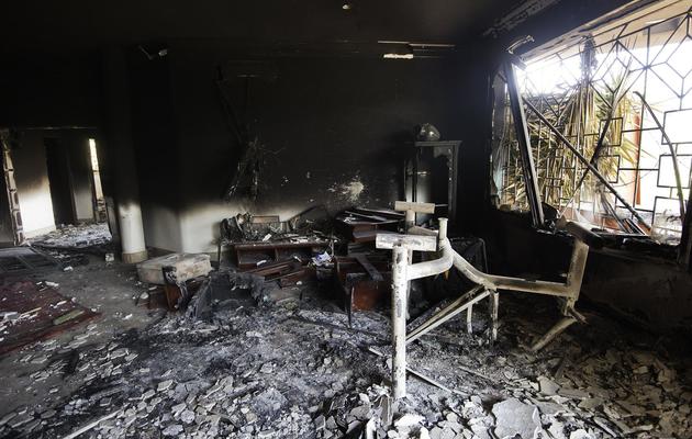 L'intérieur du consulat américain à Benghazi, le 13 septembre 2012, deux jours après l'attaque [Gianluigi Guercia / AFP/Archives]
