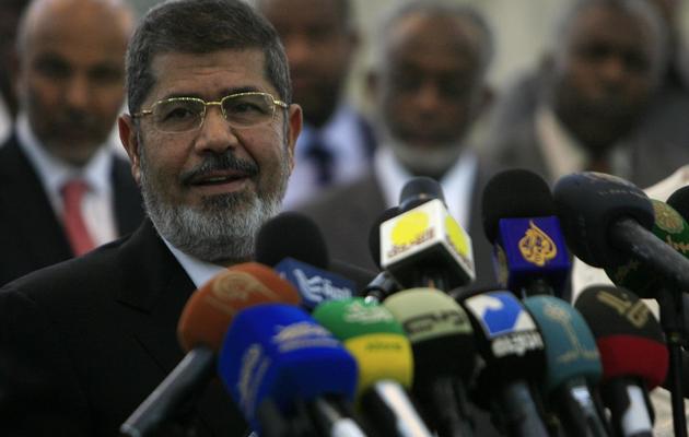 Le président égyptien Mohamed Morsi à Khartoum le 5 avril 2013 [Ashraf Shazly / AFP]