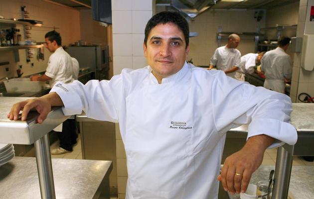 Mauro Colagreco,  jeune chef argentin doublement étoilé dans son restaurant "Mirazur", le 17 octobre 2008 à Menton [Stephane Danna / AFP/Archives]