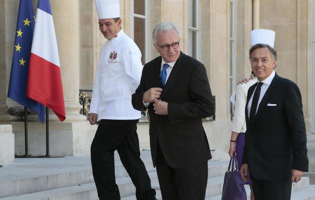 Le chef Alain Ducasse arrive à l'Elysée, le 24 juillet 2012 à Paris [Jacques Demarthon / AFP/Archives]