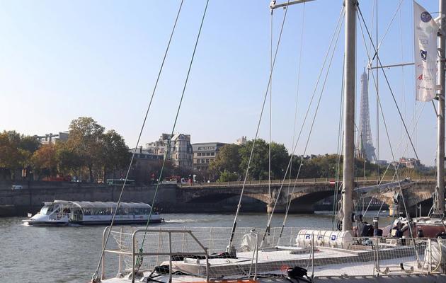 Photo prise le 25 octobre 2012 de la goélette océanographique Tara à Paris, près du pont Alexandre III [Thomas Samson / AFP/Archives]