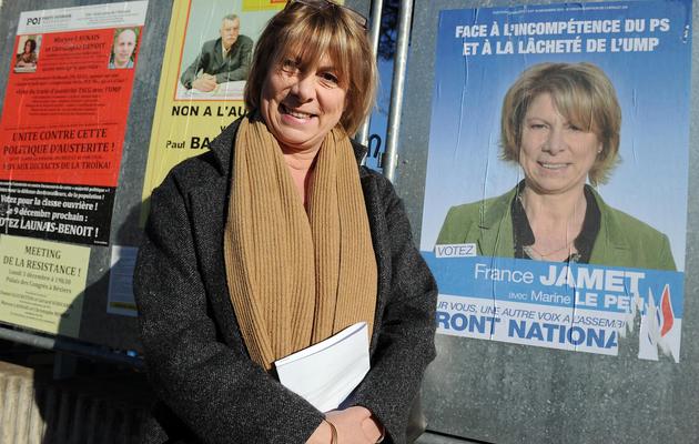 France Jamet, candidate FN à la législative partielle dans l'Hérault, le 9 décembre 2012 à Béziers [Pascal Guyot / AFP]