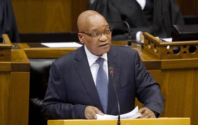 Le président sud-africain Jacob Zuma, le 14 février 2013 au Cap [Rodger Bosch / Pool/AFP/Archives]