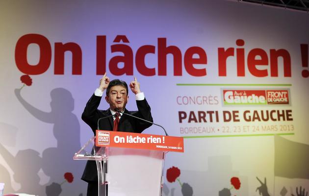 Jean-Luc Melenchon, co-president du Parti de Gauche (PG), au 3e congrès du PG  le 24 mars 2013 à Bordeaux [Jean-Pierre Muller / AFP/Archives]