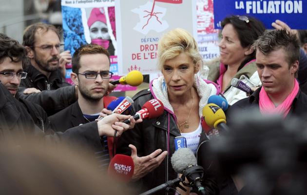 La porte-parole de la "Manif pour tous", Frigide Barjot (c), le 24 mai 2013 à Paris [Fred Dufour / AFP/Archives]