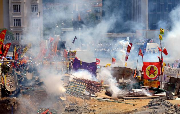La place Taksim à Istanbul évacuée, le 11 juin 2013 [Bulent Kilic / AFP]