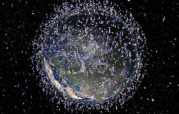 Une illustration publiée le 1er septembre 2011 par l'Agence spatiale européenne (ESA) qui montre les débris en orbite autour de la Terre [ / ESA/AFP/Archives]