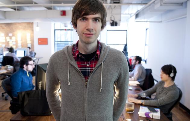 Le fondateur de Tumblr, David Karp, le 2 février 2012 dans les locaux de son entreprise, à New York [Don Emmert / AFP/Archives]