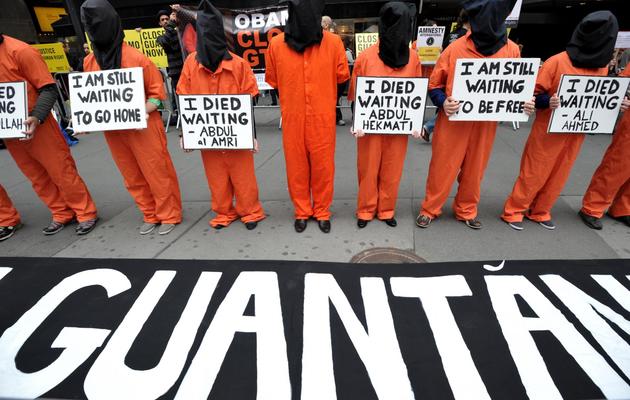 Manifestation pour la fermeture de la prison de Guantanamo, à New YOrk le 11 avril 2013 [Stan Honda / AFP/Archives]