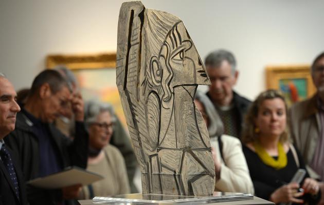 La sculpture "Sylvette" de Picasso exposée dans la maison d'enchères Sotheby's à New York le 3 mai 2013 [Emmanuel Dunand / AFP]