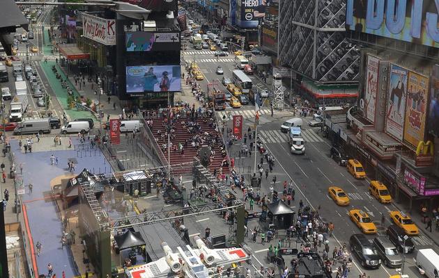 La plus grande réalisation en Lego du monde à Times Square le 23 mai 2013 [Emmanuel Dunand / AFP]