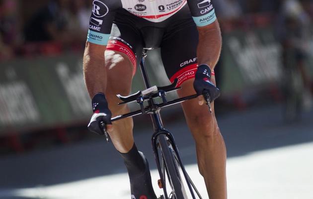 L'Italien Fabian Cancellara penant la 11e étape contre la monte du Tour d'Espagne le 4 septembre 2013 à Taragone [Jaime Reina / AFP/Archives]