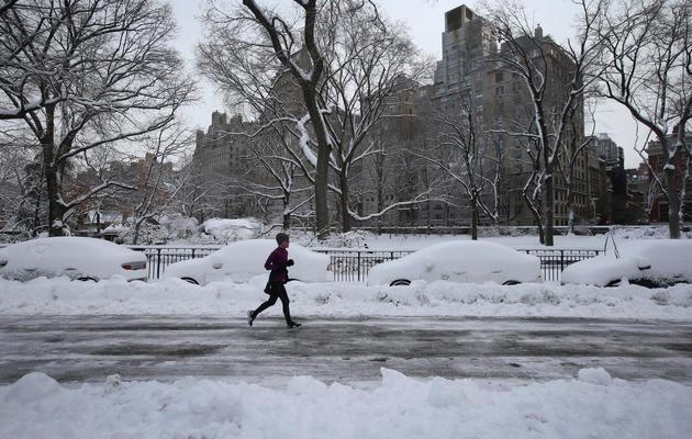 Central Park sous la neige le 9 février 2013 à New York [John Moore / AFP/Getty Images]