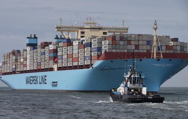 Un porte-conteneurs arrive au port de Rotterdam, le 16 août 2013 [Jerry Lampen / ANP/AFP/Archives]