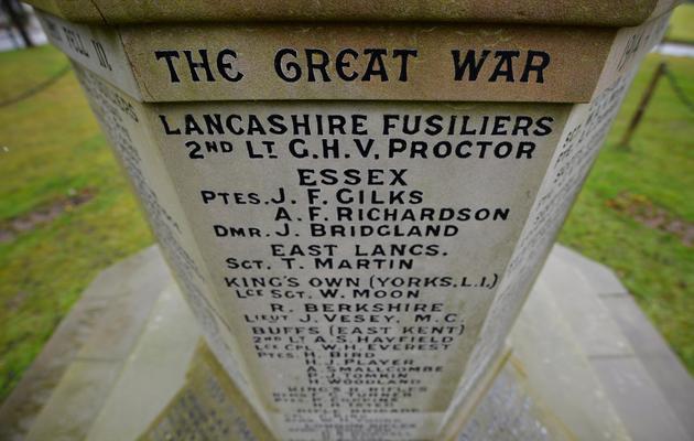 Un monument aux morts de la Grande Guerre à Southborough, dans le sud de l'Angleterre, le 23 janvier 2014 [Ben Stansall / AFP]