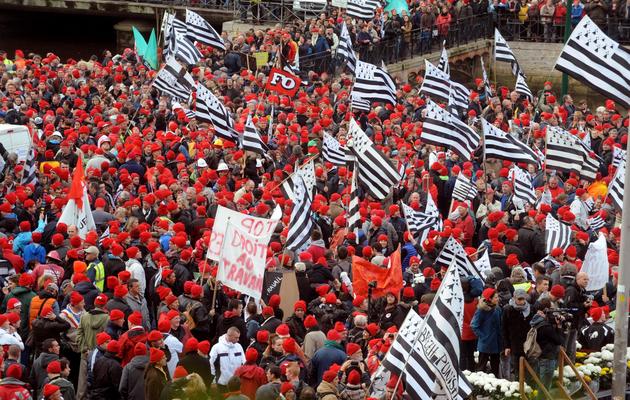 Manifestation des "Bonnets rouges" à Quimper, le 2 novembre 2013 [Fred Tanneau / AFP/Archives]