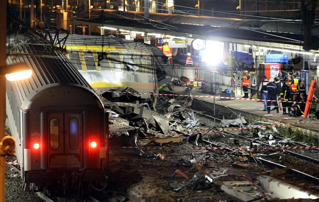 Un accident de train dans la gare de Brétigny-sur-Orge, le 12 juillet 2013, a fait 7 morts et une trentaine de blessés [Lionel Bonaventure / AFP/Archives]