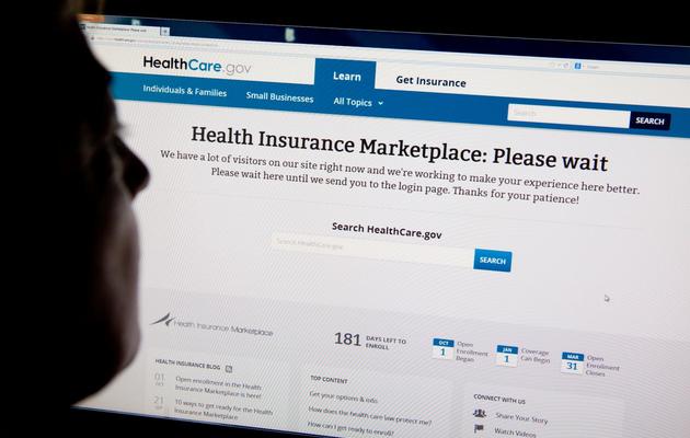 Une femme consulte le portail internet healthcare.gov destinés aux Américains non assurés, à Washington, le 1er octobre 2013 [Karen Bleier / AFP/Archives]