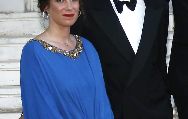 Andrea Casiraghi, fils aîné de la princesse Caroline de Monaco, avec Tatiana Santo Domingo, le 27 juillet 2013 à Monaco [Valery Hache / AFP/Archives]