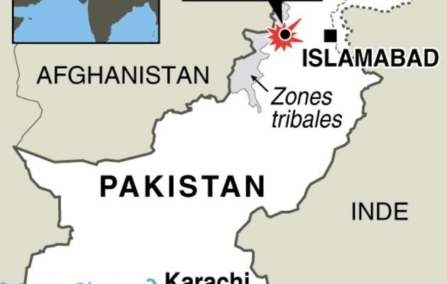 Infographie localisant la ville de Peshawar au Pakistan, où un double attentat suicide a été perpétré devant une église [Infographie / AFP]