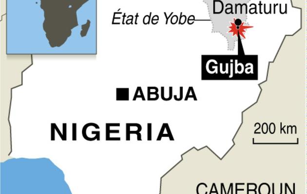 Localisation de la ville de Gujba où une attaque de Boko Haram a eu lieu dimanche [ / AFP]