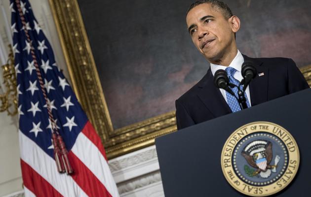Le président américain Barack Obama fait une déclaration après l'annonce d'un accord sur le nucléaire iranien, le 23 novembre 2013 à la Maison Blanche, à Washington [Brendan Smialowski / AFP]