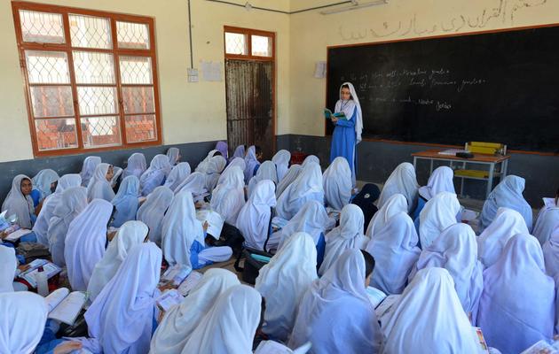Une classe de filles dans une école de Mingora, principale ville de la vallée de Swat au Pakistan, le 21 juin 2013 [A. Majeed / AFP/Archives]