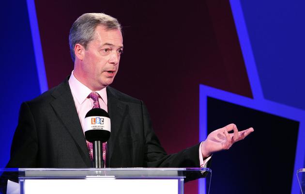 Nigel Farage, patron du parti eurosceptique britannique UKIP, à Londres le 26 mars 2014 [Ian West / Pool/AFP/Archives]