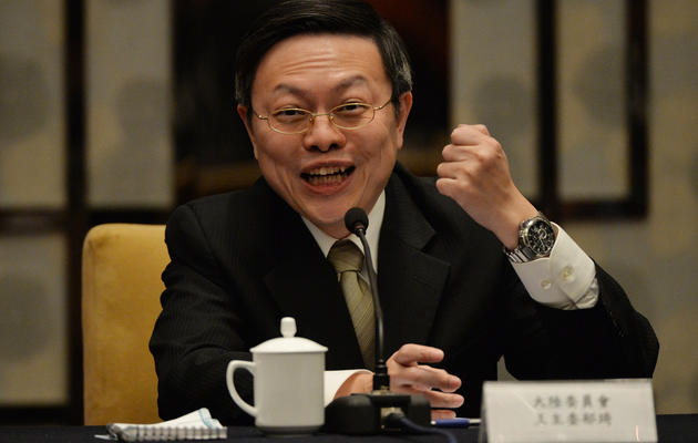Wang Yu-chi, officiel taïwanais chargé des relations avec la Chine, le 11 février 2014 à Nankin [Mark Ralston / AFP]