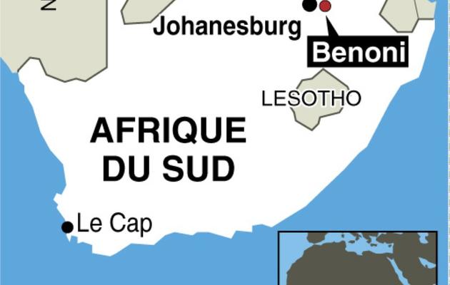 Carte de localisation de l'accident dans une mine d'Afrique du Sud [L. Saubadu / M. Brunengo / AFP]
