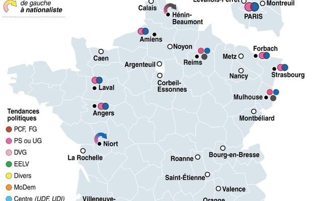 Carte de France des points chauds aux élections municipales  [-, L. Saubadu/P. Pizarro/P.Defosseu / AFP]