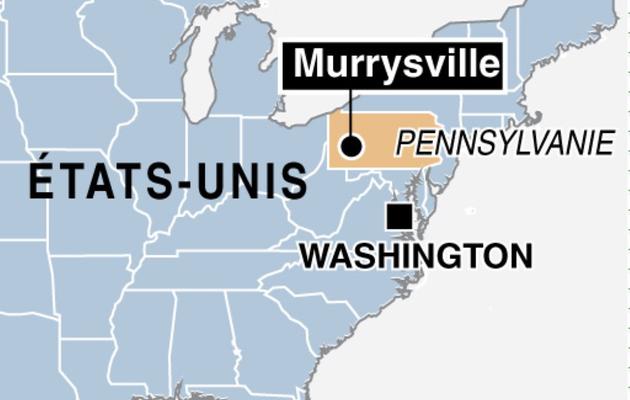 Carte de localisation de la ville américaine de Murrysville où une vingtaine d'adolescents ont été poignardés [P.Dere / AFP]