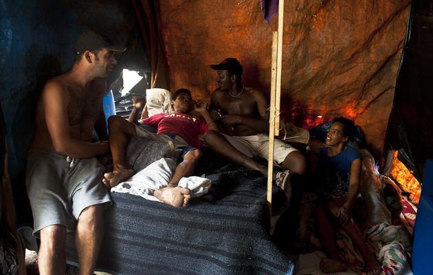 Une tente au sein du campement illégal de la "Nouvelle Palestine" à Sao Paulo le 9 janvier 2014 [Nelson Almeida / AFP]