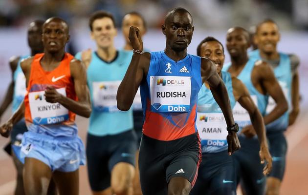 Le Kényan David Rudisha lors du 800 m du meeting de Doha, le 10 mai 2013 [Karim Jaafar / AFP/Archives]