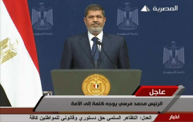 Capture d'écran du président égyptien Mohamed Morsi le 26 juin 2013 au Caire [- / TV égyptienne/AFP]