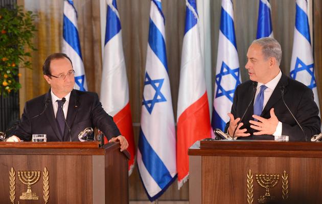 François Hollande donne une conférence de presse avec le Premier ministre israélien Benjamin Netanyahu, le 17 novembre 2013 à Jérusalem [Alain Jocard / AFP]