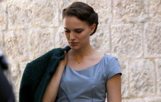 L'actrice Natalie Portman en tournage à Jérusalem, le 13 février 2014 [Gali Tibbon / AFP]