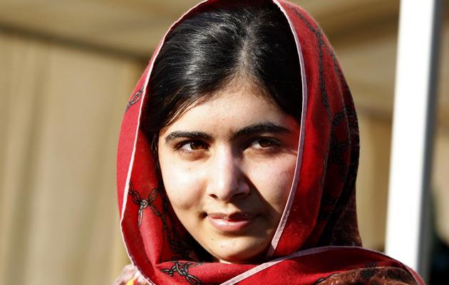 L'adolescente pakistanaise anti-talibans Malala dans le camp de réfugiés de Zaatri, en Jordanie, près de la frontière avec la Syrie le 18 février 2014 [ / AFP/Archives]