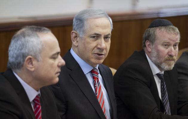 Le Premier ministre israélien Benjamin Nethanyahu lors de la réunion hebdomadaire de son cabinet à Jérusalem le 30 mars 2014 [Baz Ratner / Pool/AFP/Archives]