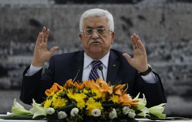 Le président palestinien Mahmoud Abbas lors d'une conférence à Ramallah le 1er avril 2014 [Abbas Momani / AFP]