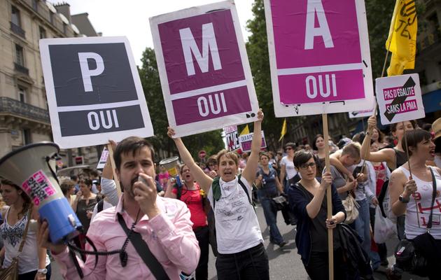 Des participants à la Gay Pride, le 29 juin 2013 à Paris [Lionel Bonaventure / AFP]