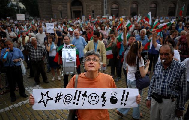 Des manifestants anti-gouvernementaux le 11 juillet 2013 à Sofia [ / AFP]