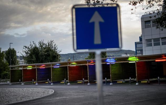 Des "cabines" du drive-in du sexe à Zurich, le 26 août 2013 [Fabrice Coffrini / AFP]